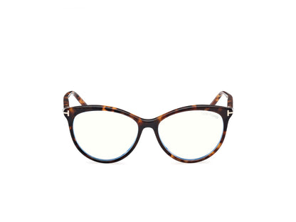 Tom Ford Eyeglasses FT5990B 052 55mm Dark Havana / Blue Filter Lens