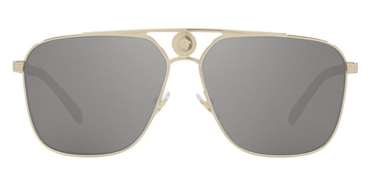 Versace Sunglasses VE2238 12526G 61mm Pale Gold / Light Grey Mirror Silver Lens