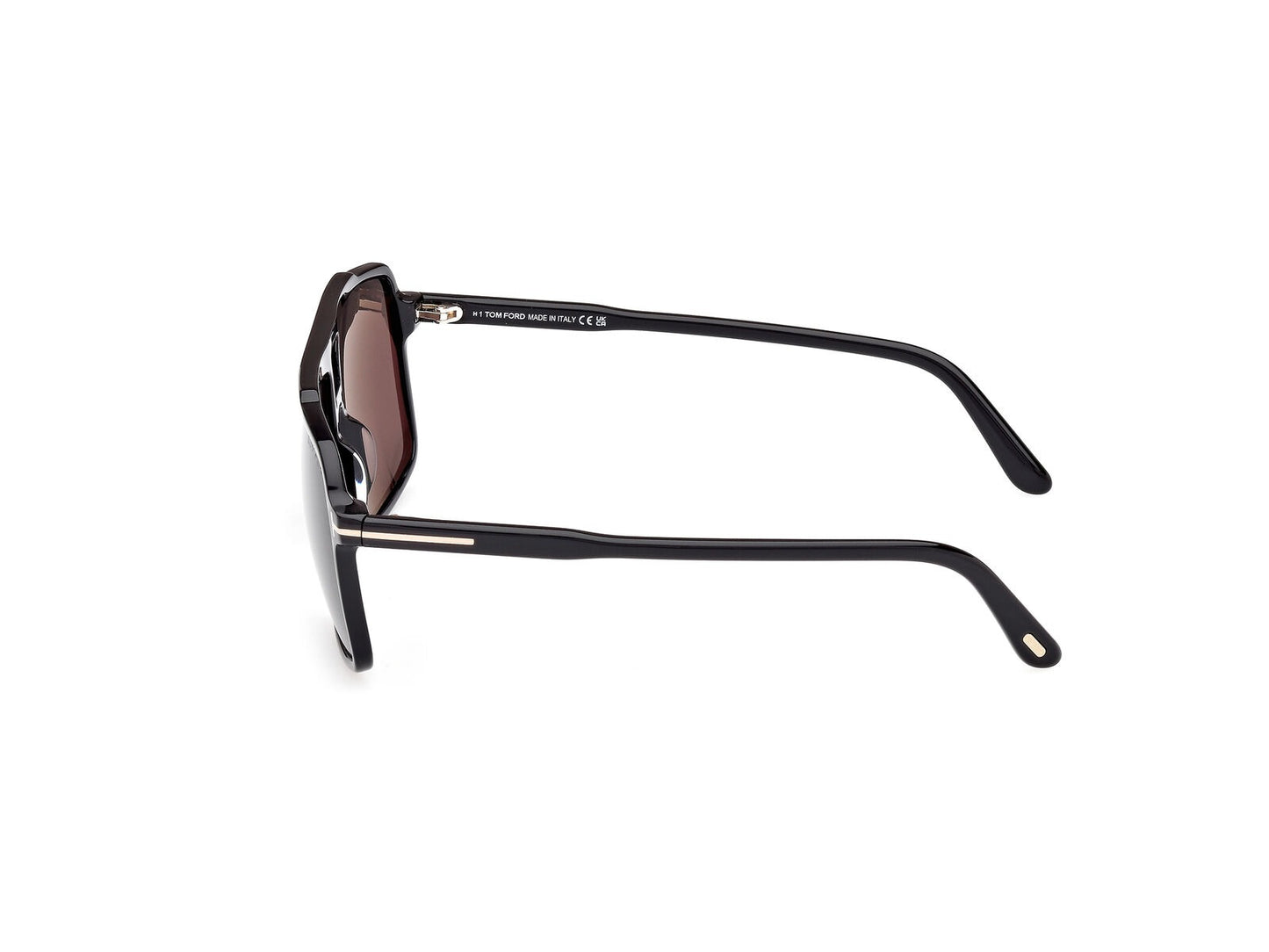 Tom Ford FT1177 01A Kemp Sunglasses 59mm Shiny Black / Smoke Solid Lens