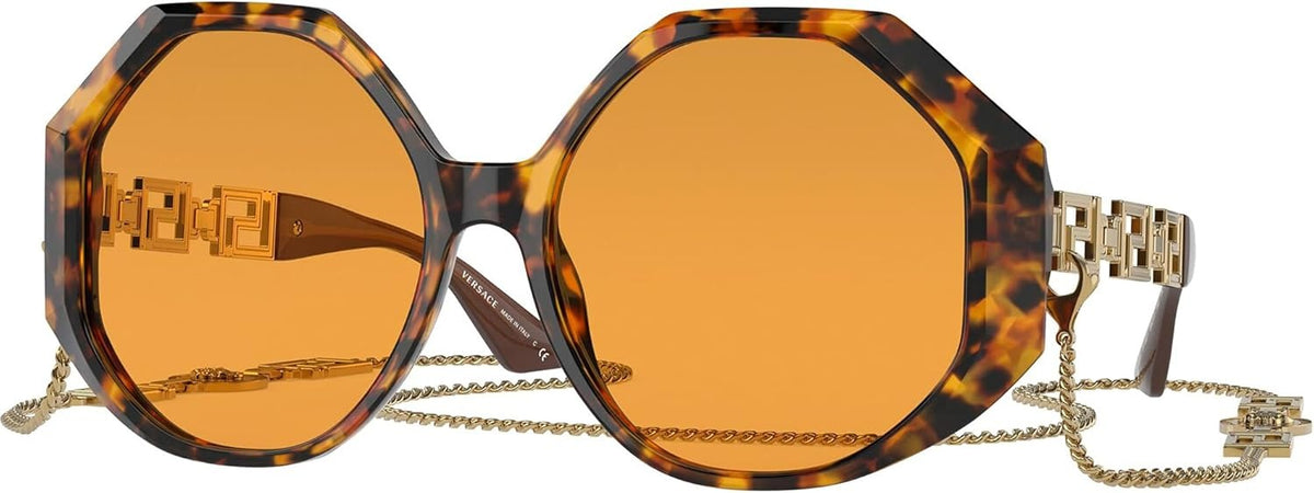 Versace VE4395 51197 Sunglasses 59mm Havana / Orange Solid Lens
