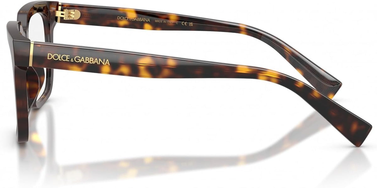 Dolce & Gabbana DG3422 502 Square Eyeglasses 53mm Havana / Clear Demo Lens