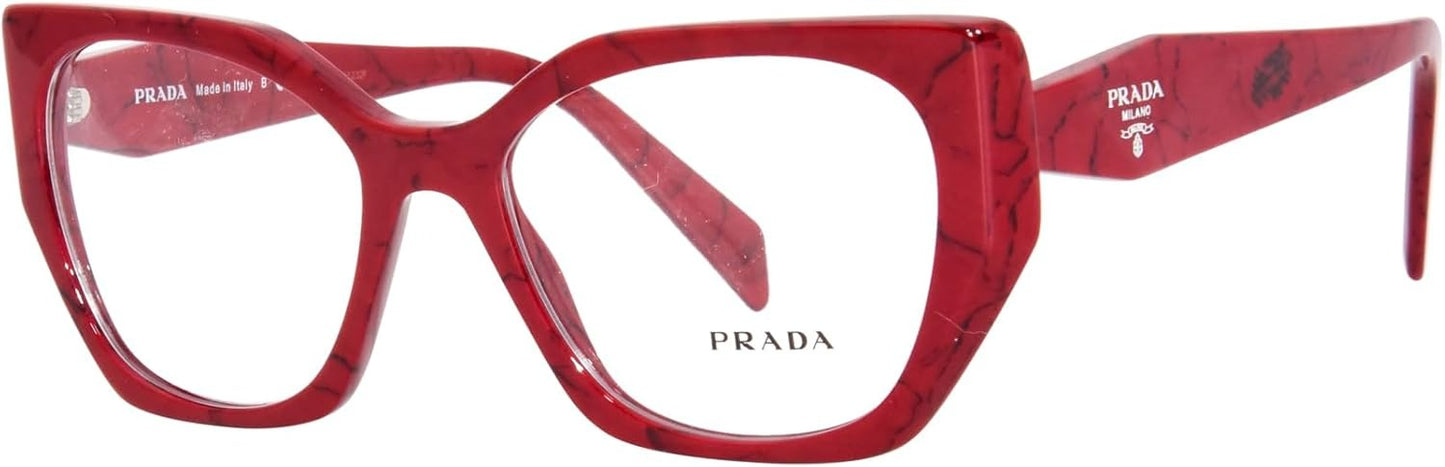 Prada PR 18WV 15D1O1 Eyeglasses 52mm Red Marble / Clear Demo Lens
