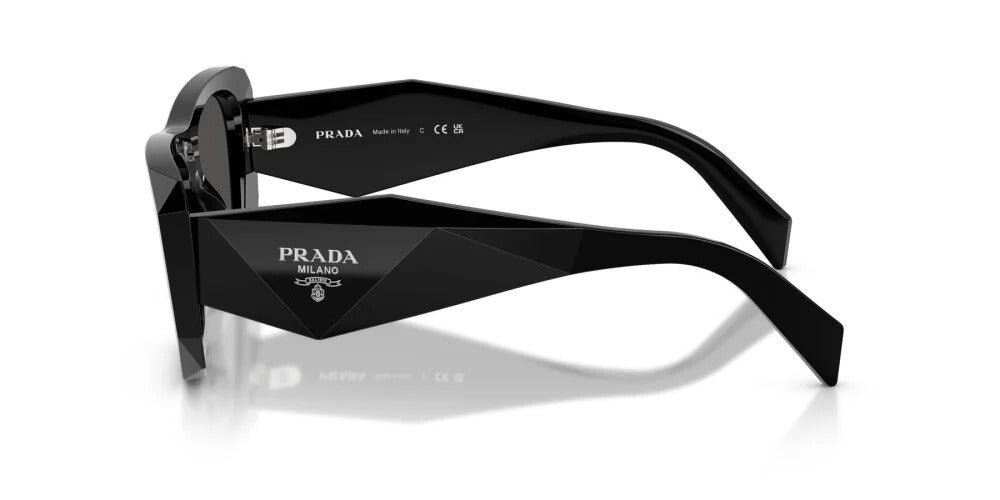 Prada PR B18S 16K08Z Sunglasses 53mm Black / Dark Grey Solid Lens