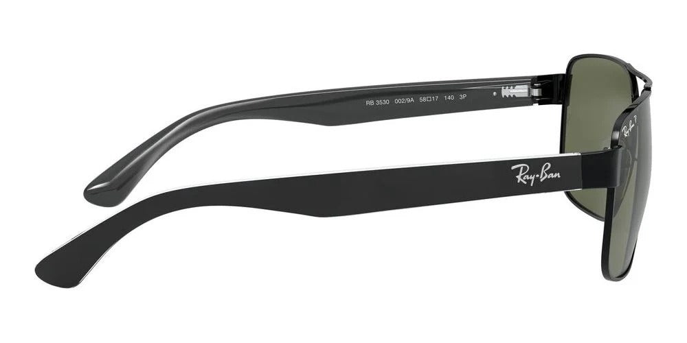 Ray-Ban RB3530 002/9A Sunglasses 58mm Black / G-15 Green Polarized Lens