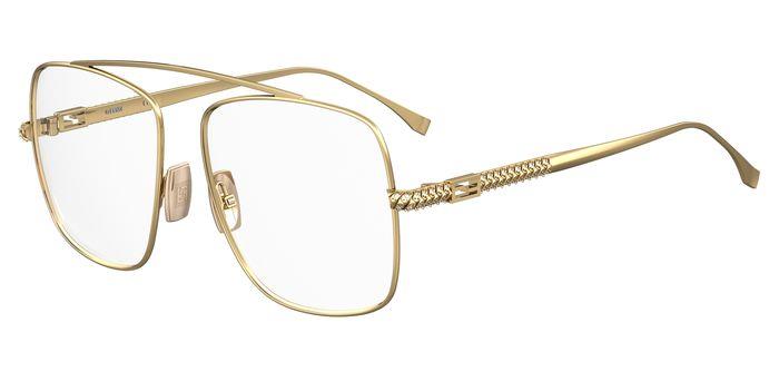 Fendi Eyeglasses FF0445 0001 57mm Gold with Diamonds / Demo Lens