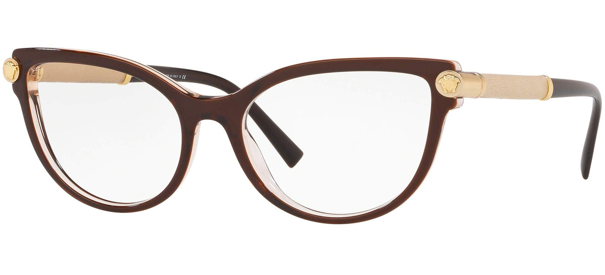 Versace Eyeglasses VE3270Q 5300 54mm Transparent Brown Crystal / Demo Lens