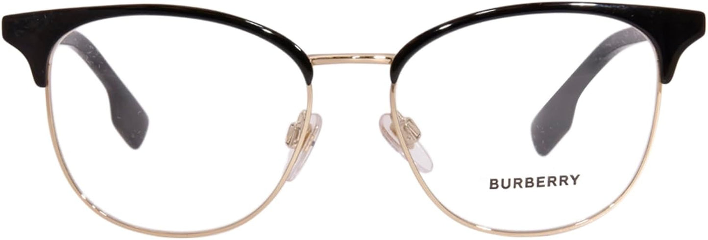 Burberry BE1355 1109 Eyeglasses 52mm Light Gold Black / Clear Demo Lens