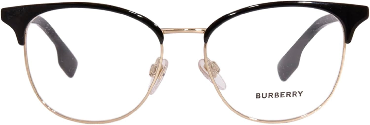 Burberry BE1355 1109 Eyeglasses 52mm Light Gold Black / Clear Demo Lens