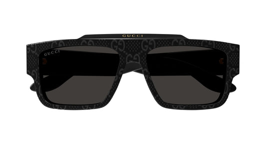 Gucci Sunglasses GG1460S 006 56mm Black Logo / Grey Lens
