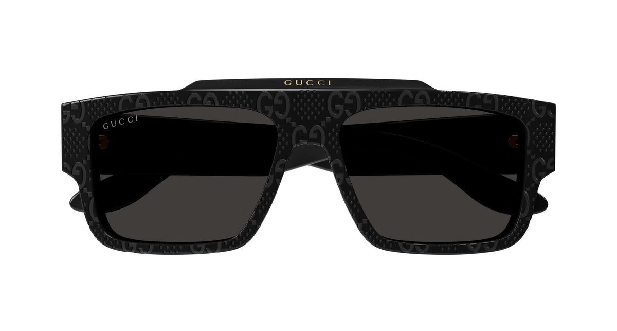 Gucci Sunglasses GG1460S 006 56mm Black Logo / Grey Lens