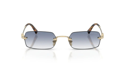 Miu Miu MU B50S ZVN80O Sunglasses 52mm Pale Gold / Clear Gradient Light Blue
