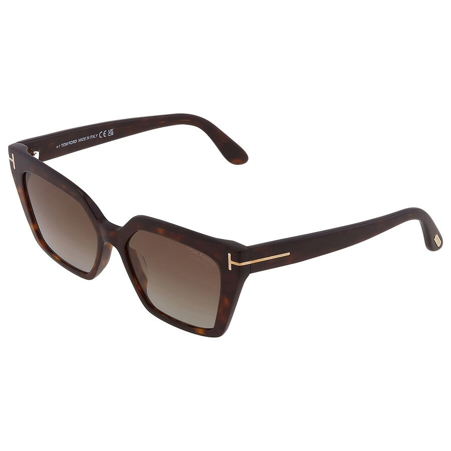 Tom Ford Winona FT1030 52H Cat-Eye Sunglasses Dark Havana / Brown Polarized Lens