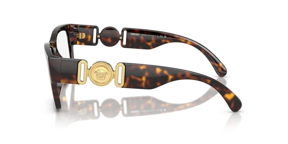 Versace VE3368U 108 Eyeglasses 53mm Havana / Clear Demo Lens