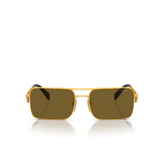 Prada Sunglasses PRA52S 15N01T 56mm Matte Gold / Dark Brown Lens