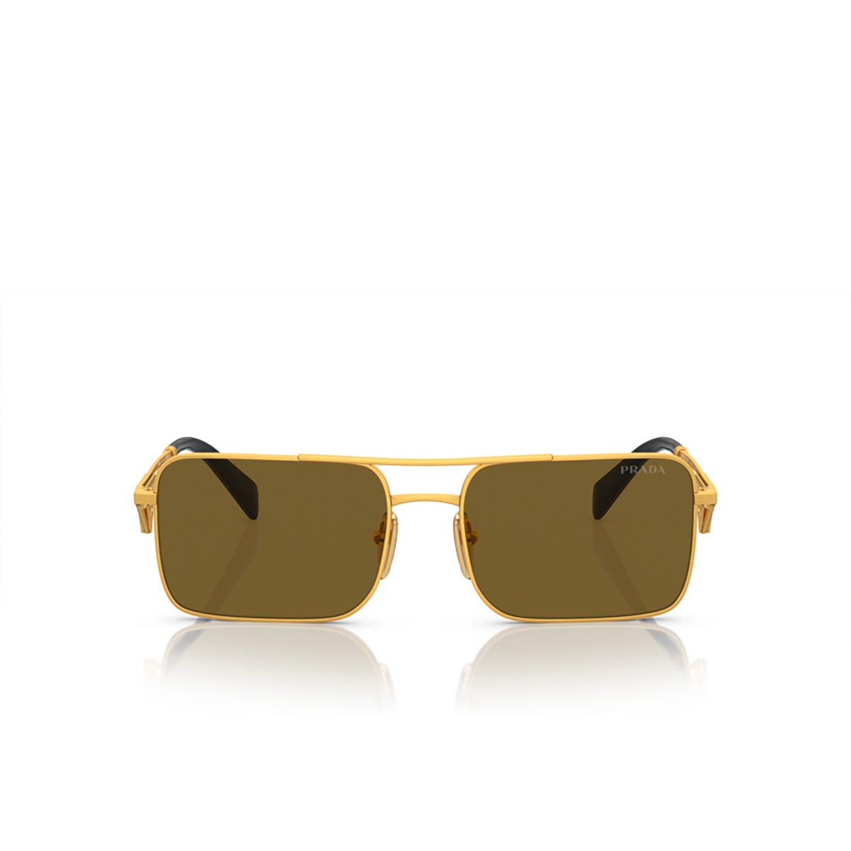 Prada Sunglasses PRA52S 15N01T 56mm Matte Gold / Dark Brown Lens