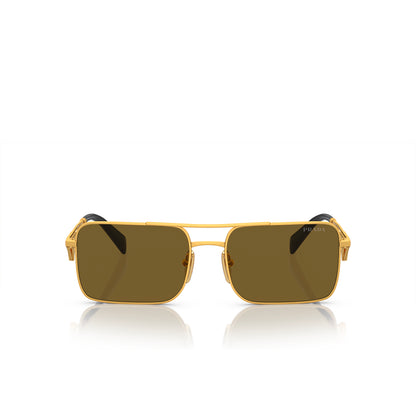 Prada Sunglasses PRA52S 15N01T 56mm Matte Gold / Dark Brown Lens