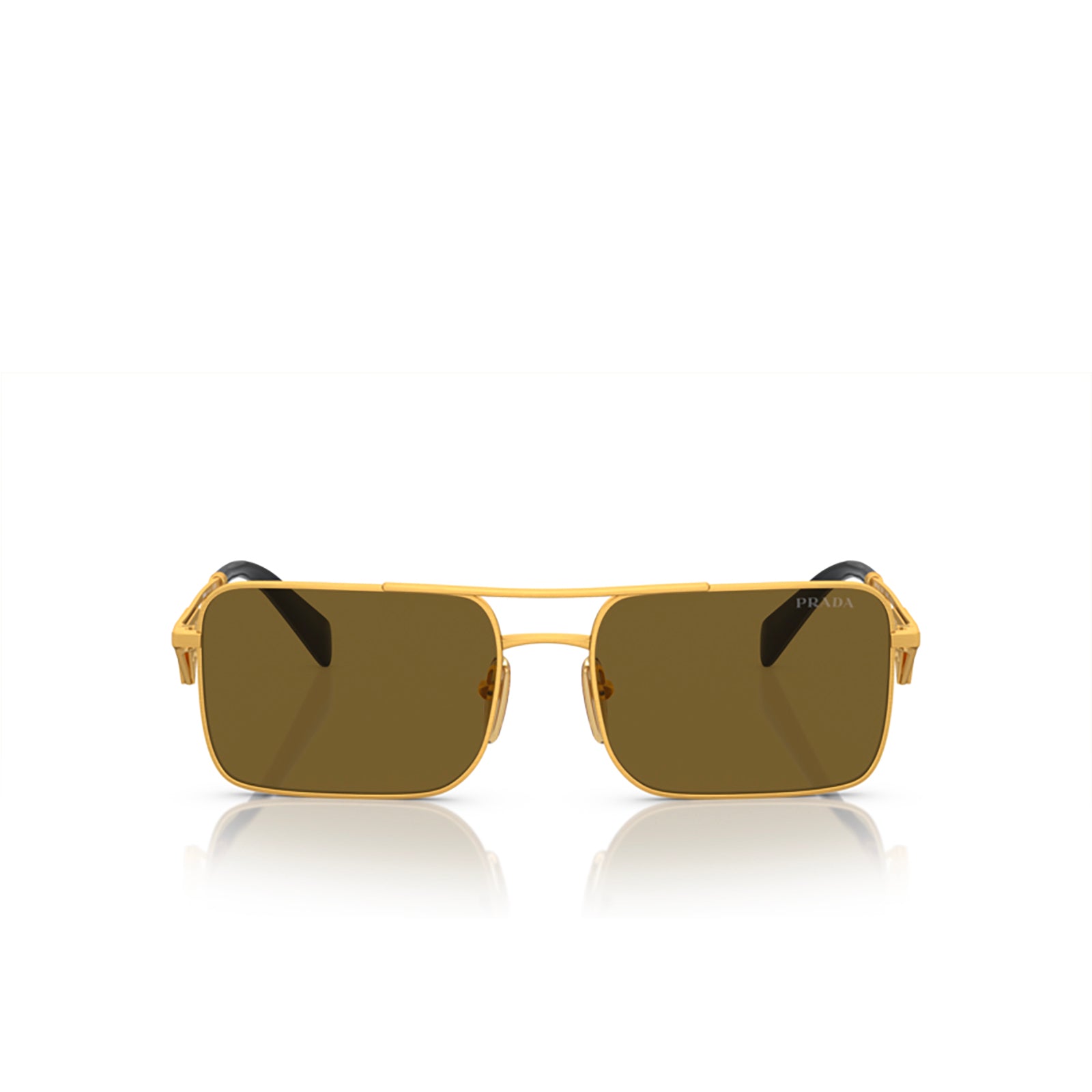 Prada Sunglasses PRA52S 15N01T 56mm Matte Gold / Dark Brown Lens