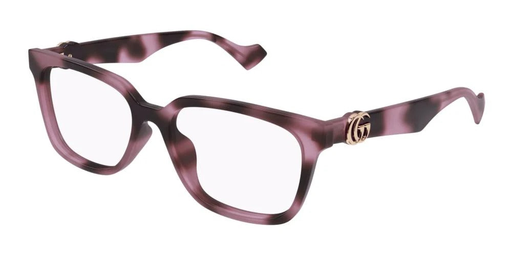 Gucci GG1537OK 004 Eyeglasses 55mm Pink Havana / Clear Demo Lens