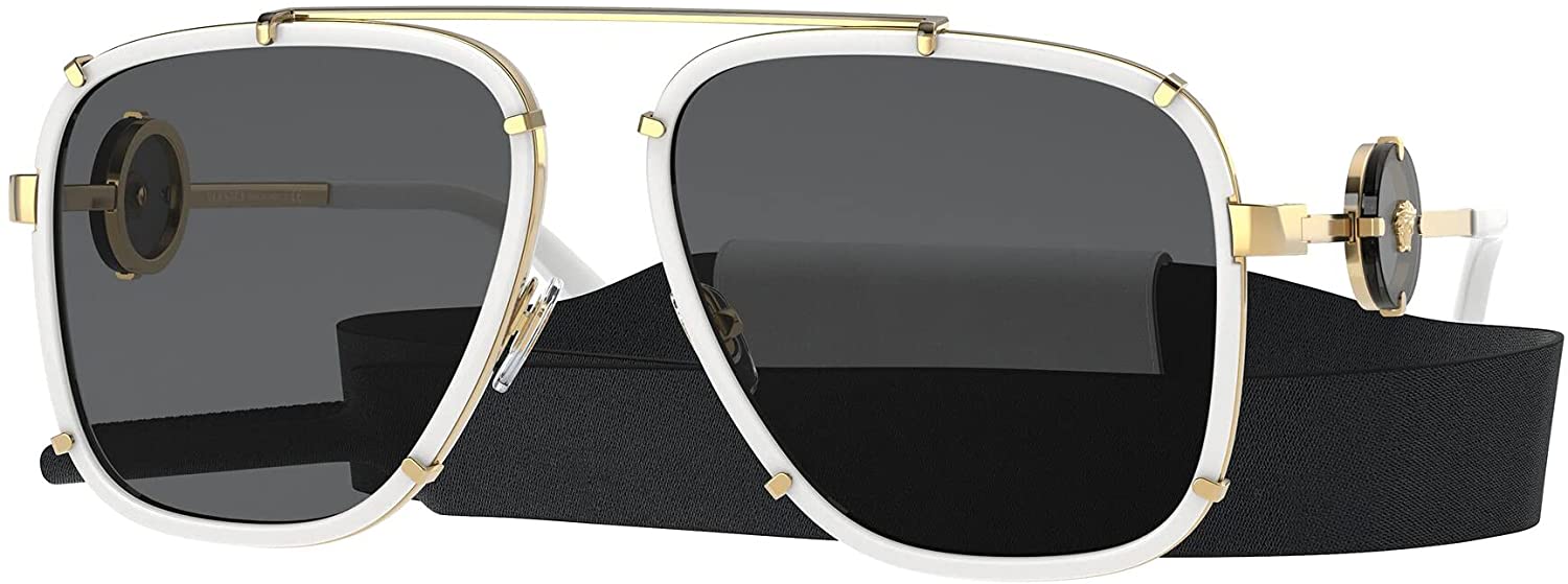 Versace 60mm White Sunglasses Amazon.com: Versace VE 4425U 314/87 Irregular Plastic White  main image 3