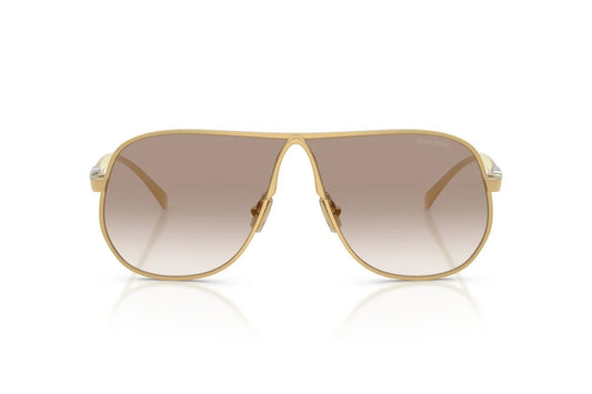 Miu Miu MU A56S 5AK90L Pilot Sunglasses 56mm Gold / Brown Gradient Lens