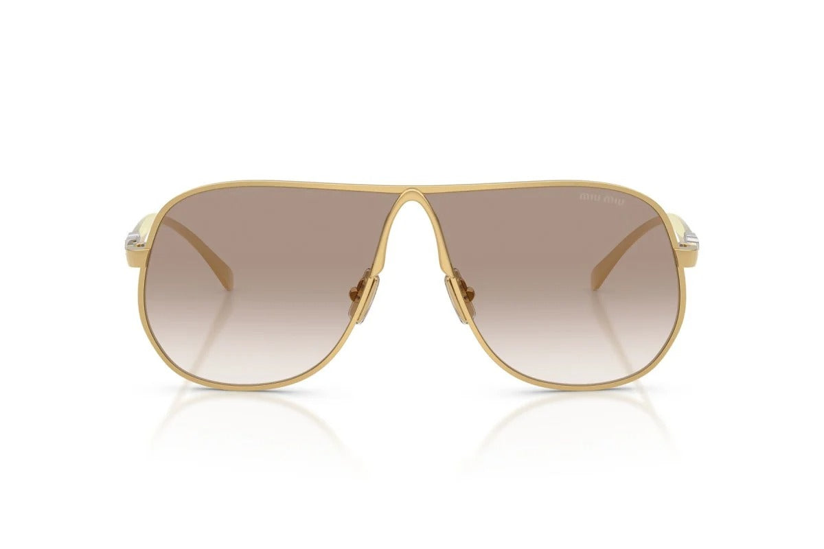 Miu Miu MU A56S 5AK90L Pilot Sunglasses 56mm Gold / Brown Gradient Lens