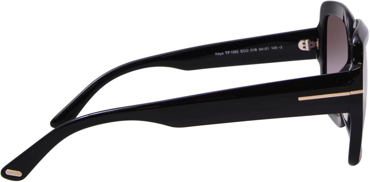 Tom Ford Kaya Sunglasses FT1082 01B 54mm Shiny Black / Gradient Smoke Lens