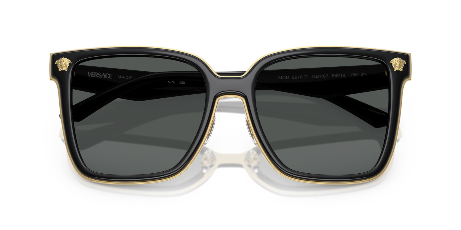 Versace Sunglasses VE2278D GB1-87 58mm Black / Dark Grey Lens