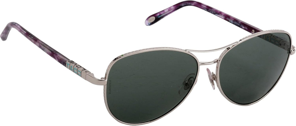 Tiffany &amp; Co Sunglasses TF3041 60523H 57mm Purple Print / Grey Green Lens