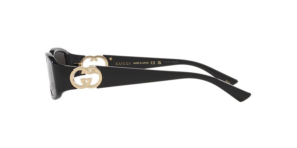 Gucci Hailey Sunglasses GG1661S 001 54mm Black / Grey Lens