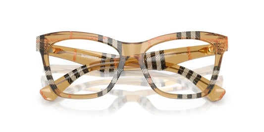 Burberry BE2416 4146 Eyeglasses 52mm Check Sand / Clear Demo Lens