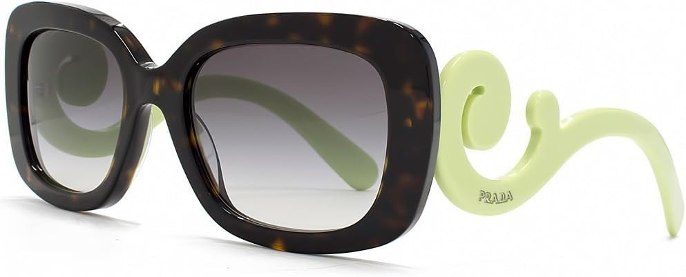 Prada Baroque Sunglasses PR27OS QFL0A7 54mm Havana Green / Grey Gradient Lens