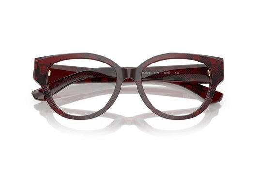 Burberry BE2421F 4115 Eyeglasses 53mm Check Red / Clear Demo Lens