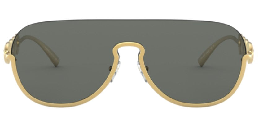 Versace Pilot Shield Sunglasses VE2215 100287 Gold / Grey Lens