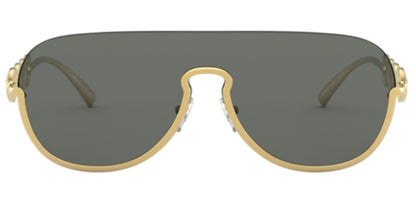 Versace Pilot Shield Sunglasses VE2215 100287 Gold / Grey Lens