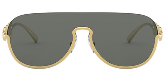 Versace Pilot Shield Sunglasses VE2215 100287 Gold / Grey Lens