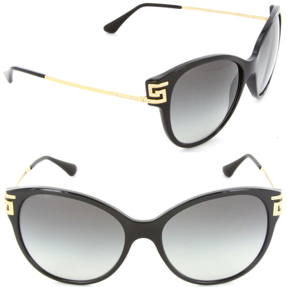 Versace VE 4316B GB1/11 Cat Eye Sunglasses Black/Grey Gradient Lens