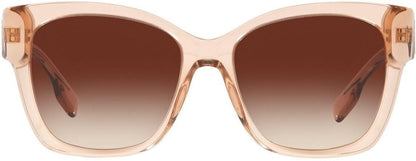 Burberry BE4345 335813 Square Sunglasses 54mm Peach / Brown Gradient Lens