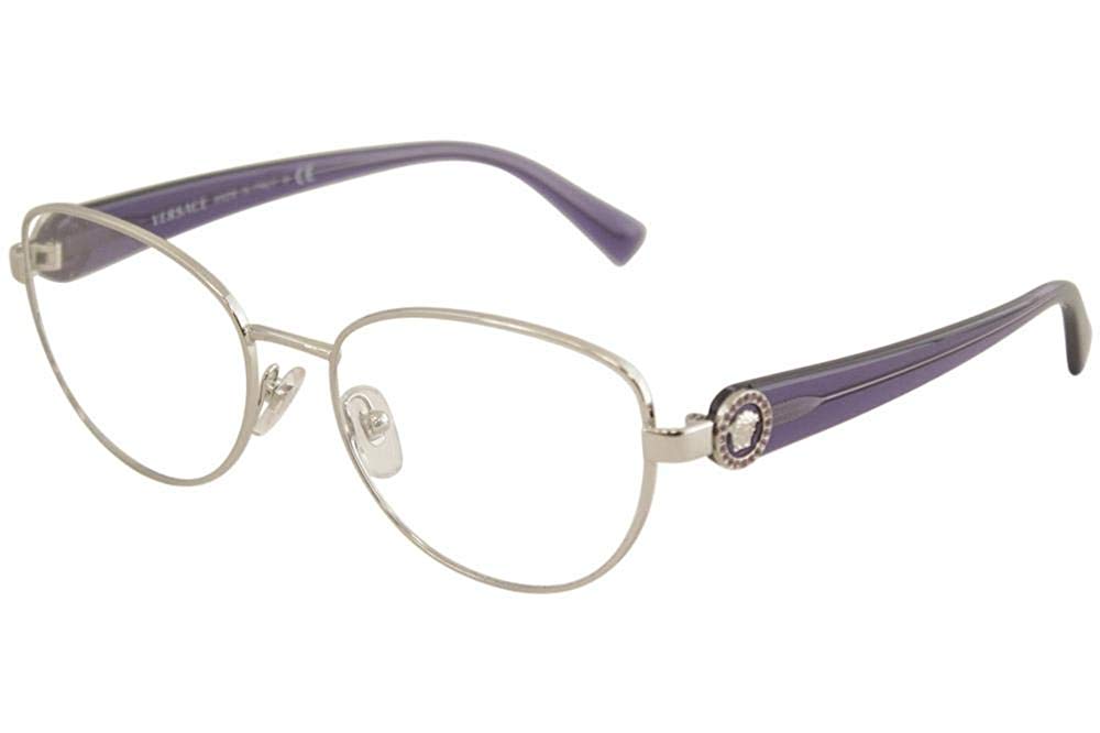 VERSACE EYEGLASSES VE1246B 1000 52mm SILVER / DEMO LENS