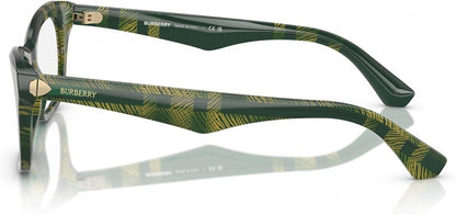 Burberry BE2422 4125 Eyeglasses 52mm Check Green / Clear Demo Lens