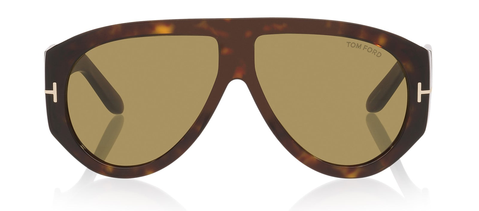 Tom Ford Bronson FT1044 52N Aviator Sunglasses 60mm Dark Havana / Green Lens