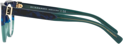 Burberry BE2268 3677 Eyeglasses 51mm Blue Havana Green / Clear Demo Lens