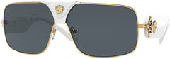 Versace Sunglasses VE2207Q 134187 38mm Gold/White / Grey Lens