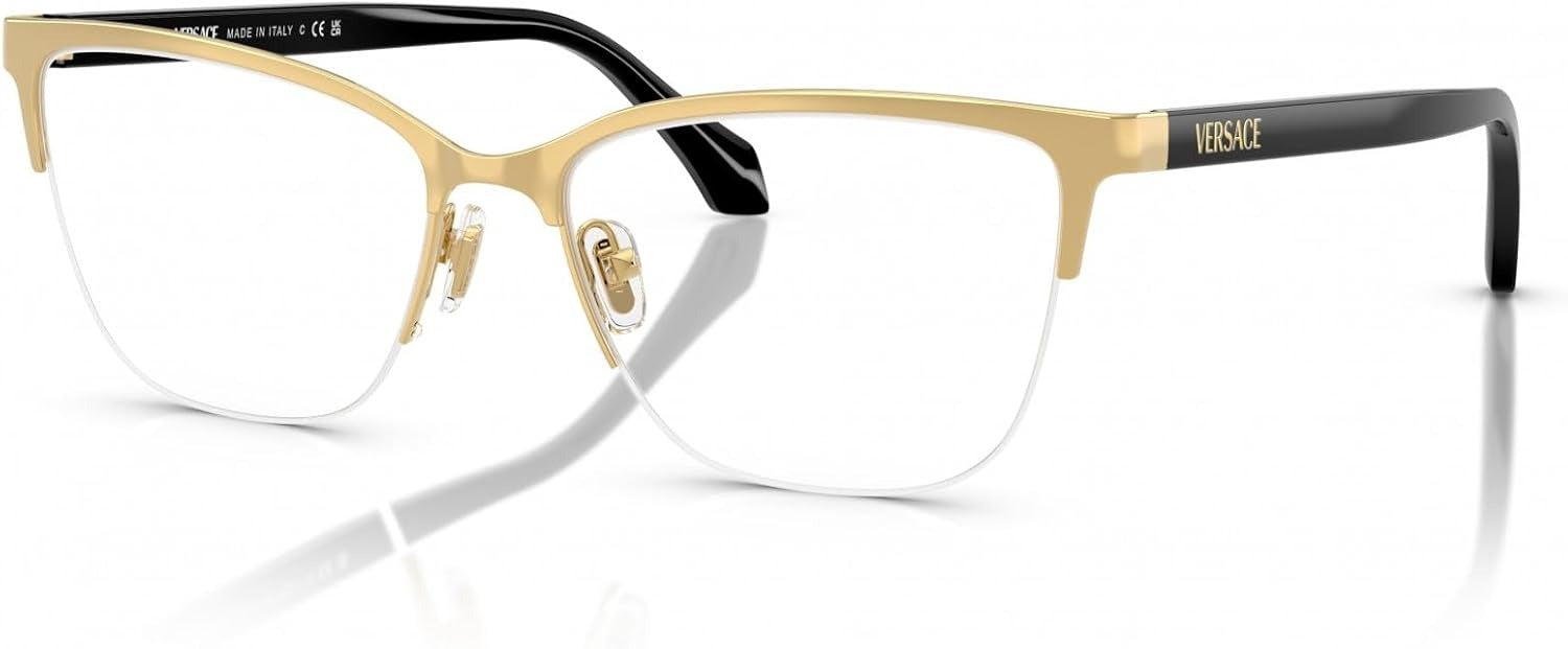 Versace VE1304 1002 Eyeglasses 54mm Gold / Clear Demo Lens