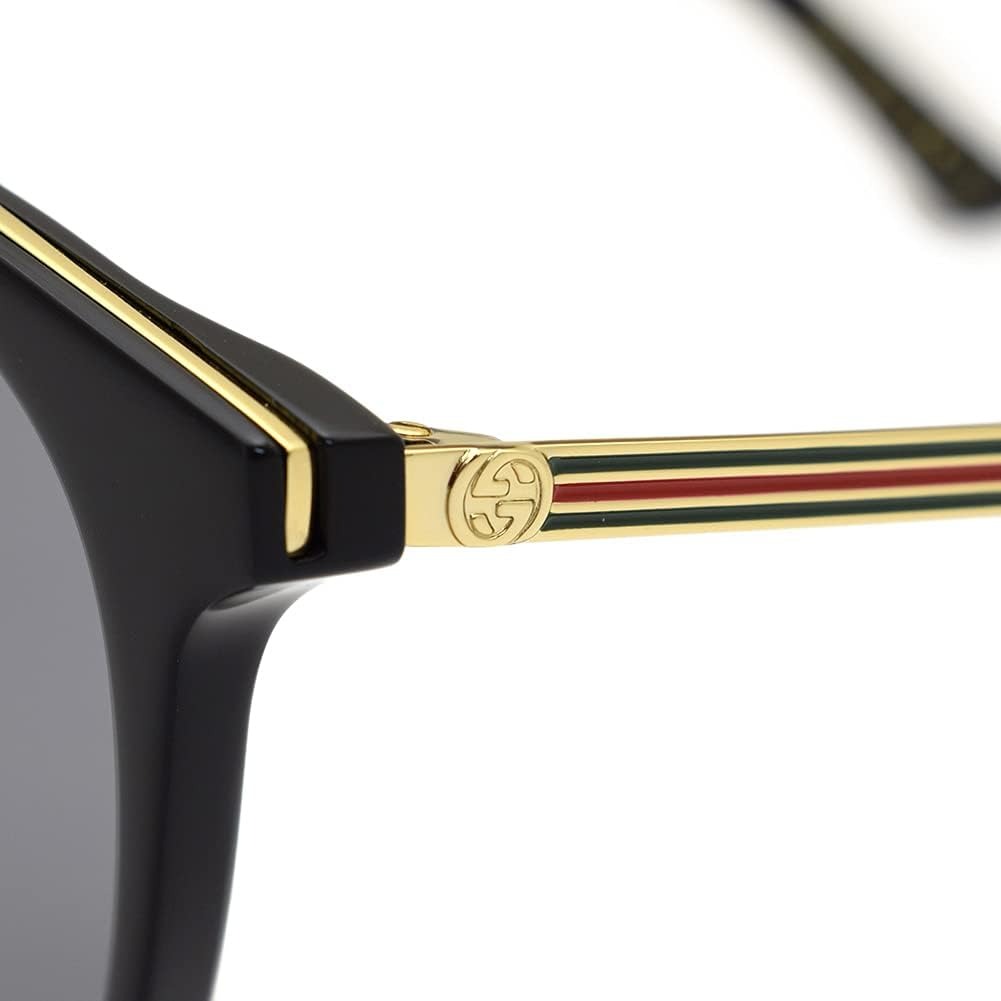 Gucci Sunglasses GG0204S 001 56mm Black-Gold / Grey Lens