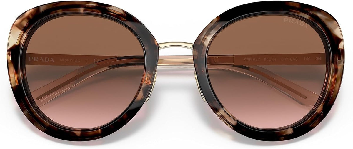 Prada PR54YS 04Y0A6 Sunglasses 54mm Caramel Tortoise / Brown Gradient Lens