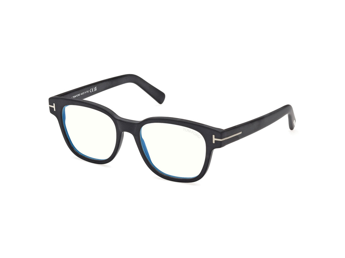 Tom Ford Eyeglasses FT5977B 002 50mm Matte Black / Blue Filter Lens