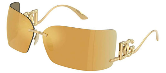 Dolce & Gabbana Sunglasses DG2319 02/5A 79mm Gold / Brown Mirror Gold Lens
