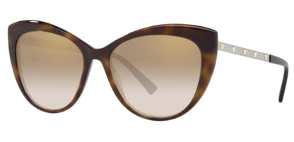 Versace Sunglasses VE4348 52697I 57mm Dark Havana / Brown Mirror Gold Gradient