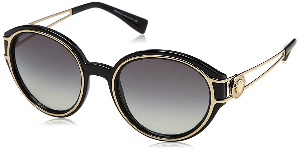 Versace Sunglasses VE4342 GB1/11 53mm Black Pale Gold / Grey Gradient Lens