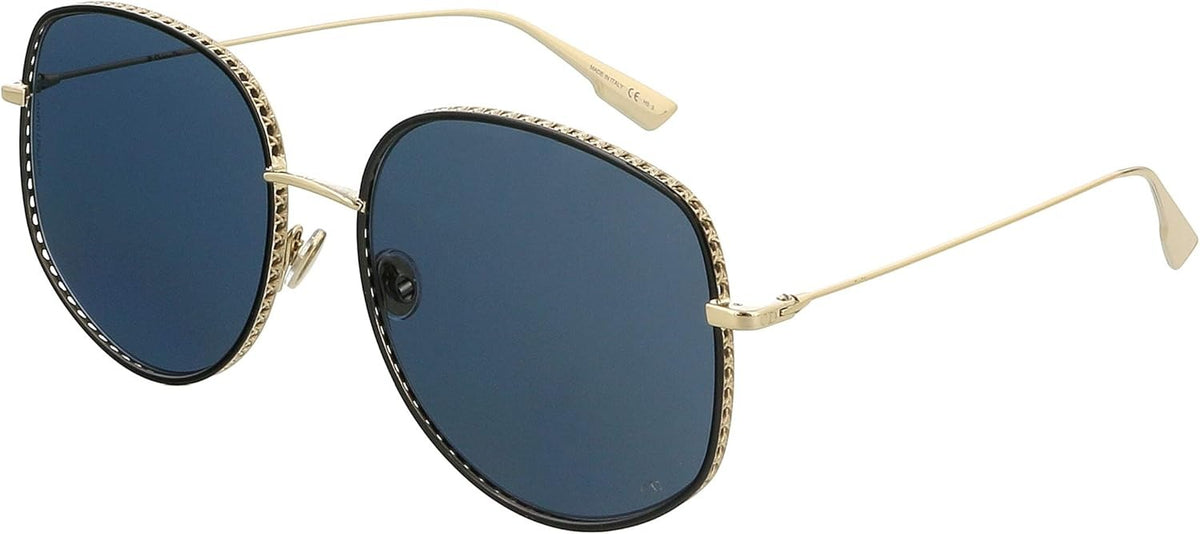 Dior Sunglasses DIORBYDIOR2 J5G A9 58mm Gold / Dark Blue Lens
